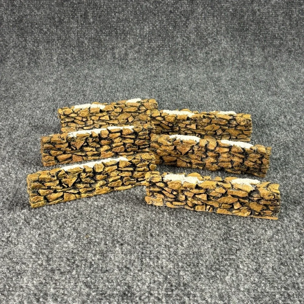Dept 56 Village Accessories Stone Wall Set of 6 Grayish Brown 52629 Christmas 99